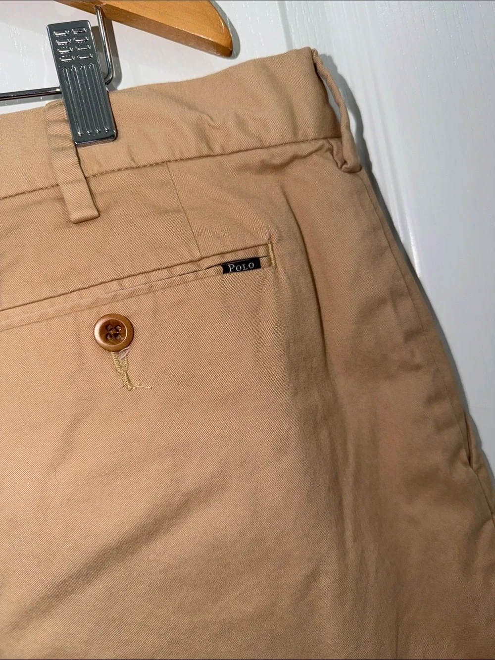 Polo Ralph Lauren Khaki Flat-Front Cotton Shorts size 40” casual preppy